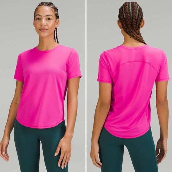 lululemon athletica Tops - Lululemon High-Neck Running and Training T-Shirt in Sonic Pink Size 6